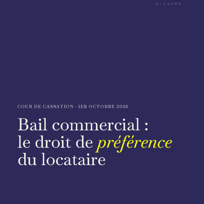 Bail commercial : le droit de préférence du locataire